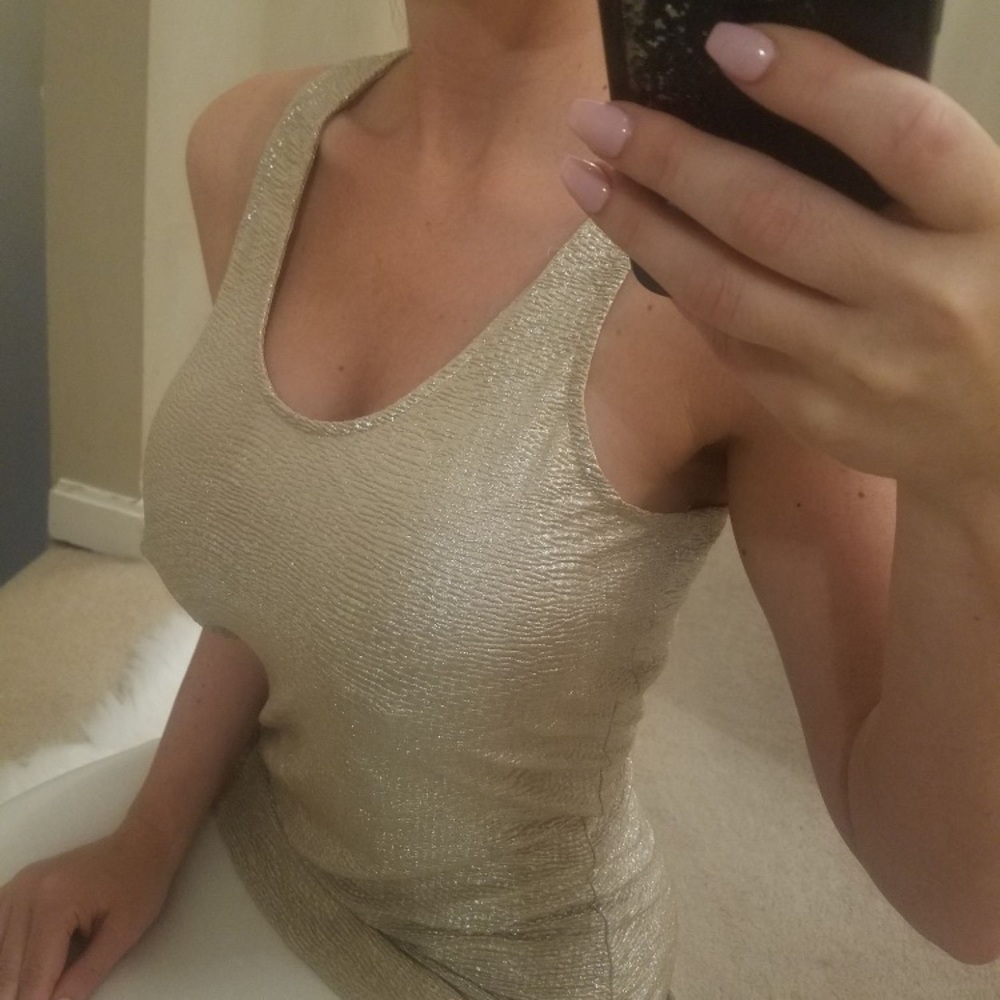 Gold Shimmer Tank Top S